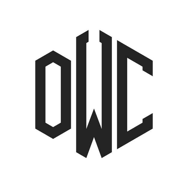 Diseño del logotipo OWC Letra inicial OWC Monograma Logotipo con forma de hexágono