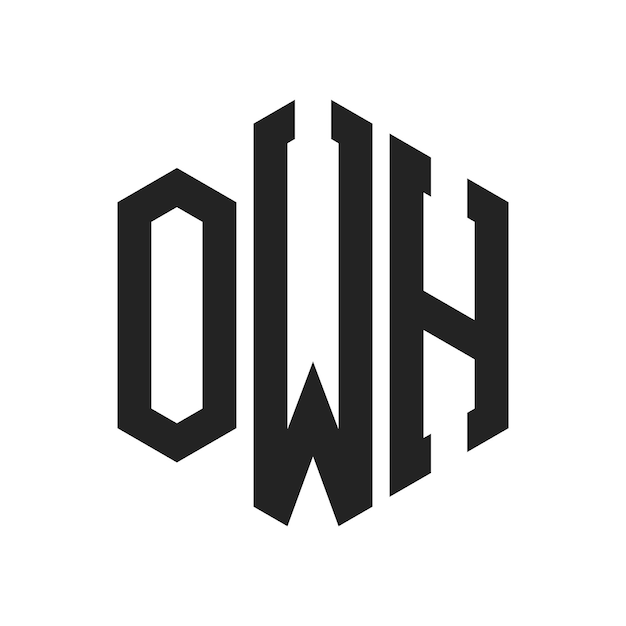 Diseño del logotipo OWH Letra inicial OWH Monograma Logotipo con forma de hexágono
