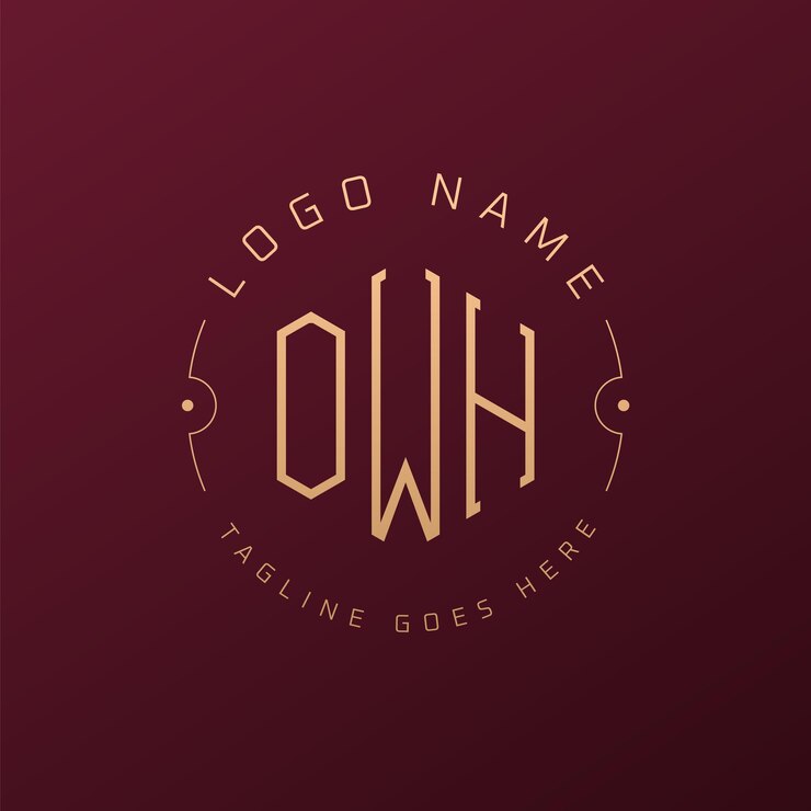 Vector diseño de logotipo owh de lujo letra elegante owh monograma logotipo minimalista poligono plantilla de diseño de logotipo owh