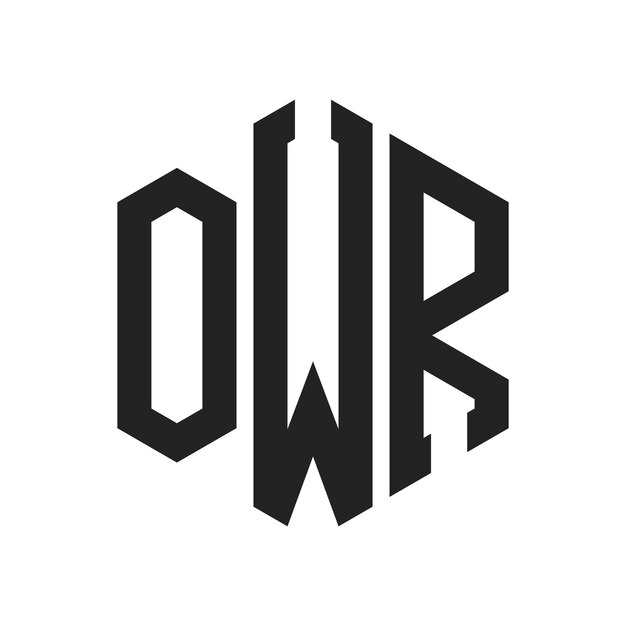 Diseño del logotipo OWR Letra inicial OWR Monograma Logotipo con forma de hexágono