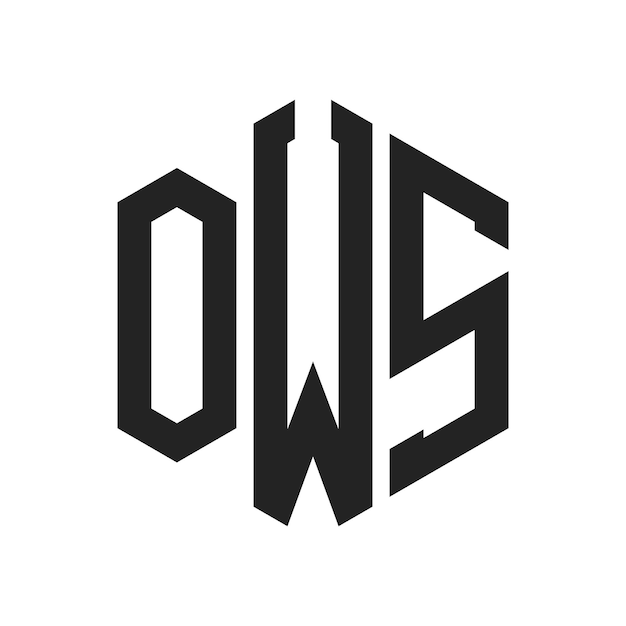 Diseño del logotipo de OWS Letra inicial OWS Monograma Logotipo con forma de hexágono