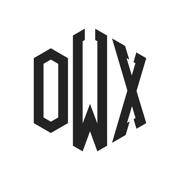 Diseño del logotipo de OWX Letra inicial OWX Monograma Logotipo con forma de hexágono