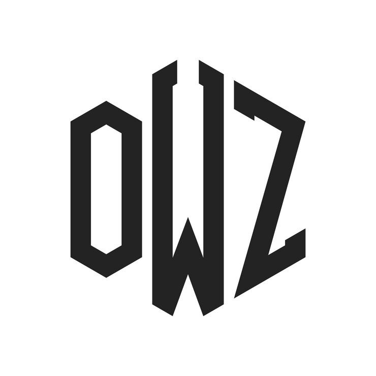Vector diseño del logotipo de owz letra inicial owz monograma logotipo con forma de hexágono