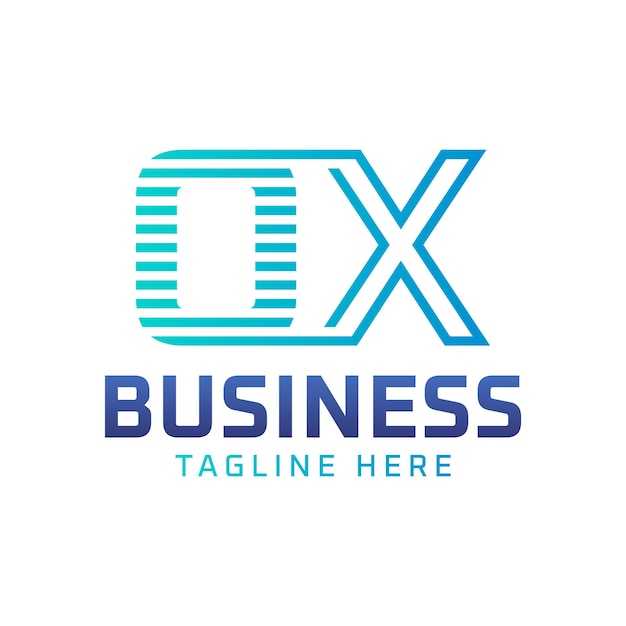 Diseño del logotipo OX Letra moderna elegante Logotipo OX para empresas