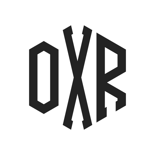 Diseño del logotipo OXR Letra inicial OXR Monograma Logotipo con forma de hexágono