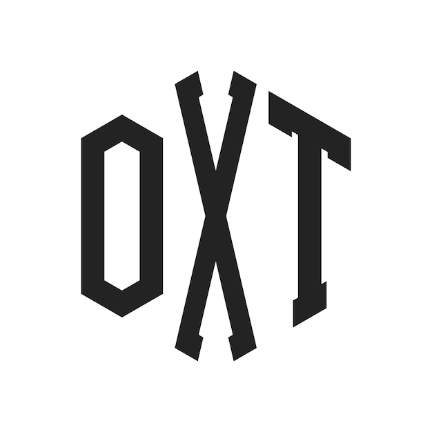 Diseño del logotipo de OXT Letra inicial OXT Monograma Logotipo con forma de hexágono