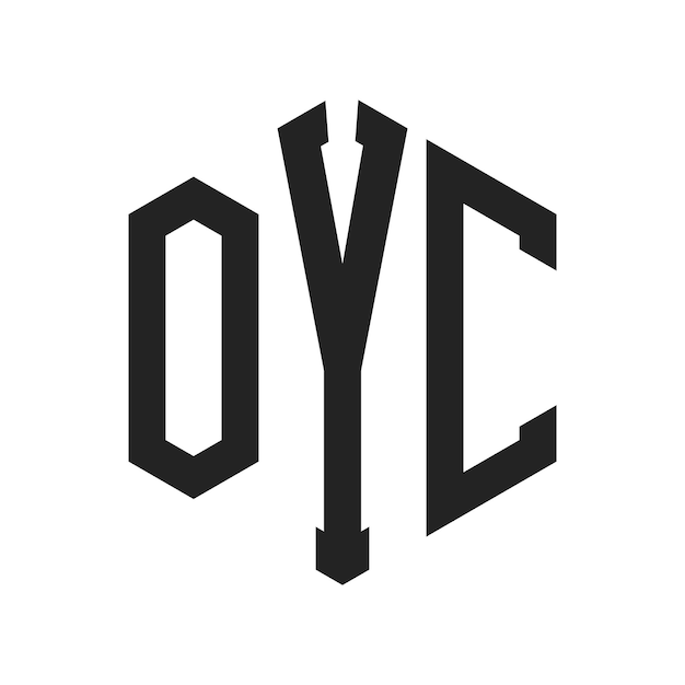 Diseño del logotipo OYC Letra inicial OYC Monograma Logotipo con forma de hexágono