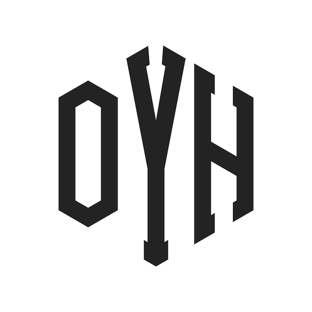 Diseño del logotipo de OYH Letra inicial OYH Monograma Logotipo con forma de hexágono