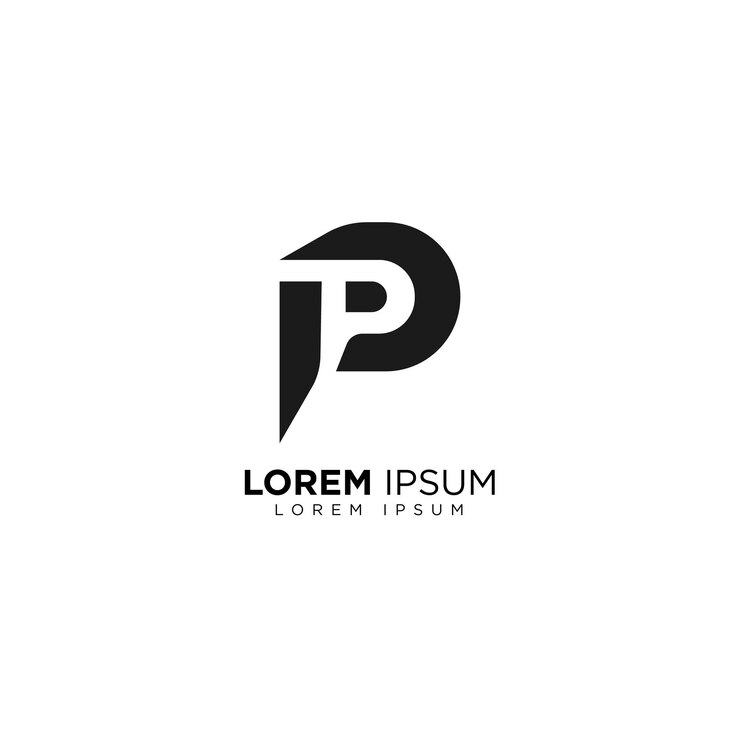Diseño de logotipo P y logotipo de letra pp