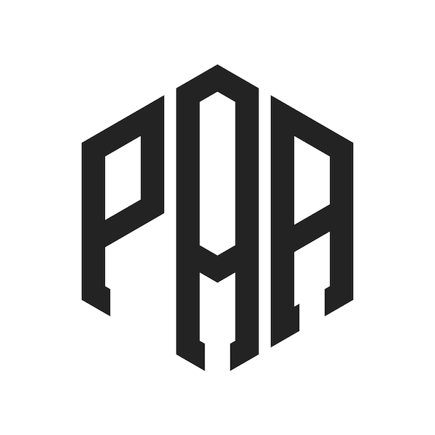 Diseño del logotipo PAA Letra inicial PAA Monograma Logotipo con forma de hexágono