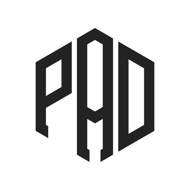 Diseño del logotipo PAD Letra inicial PAD Monograma Logotipo con forma de hexágono