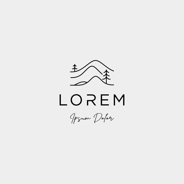 Diseño de logotipo de paisaje para icono de vector de paisajismo
