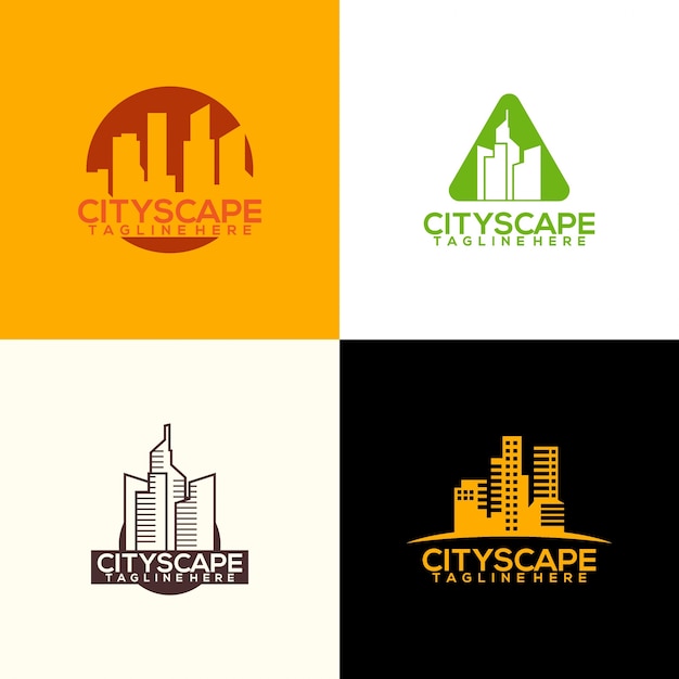 Vector diseño de logotipo de paisaje urbano