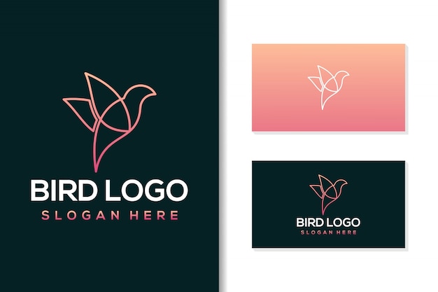 Diseño de logotipo de pájaro abstracto