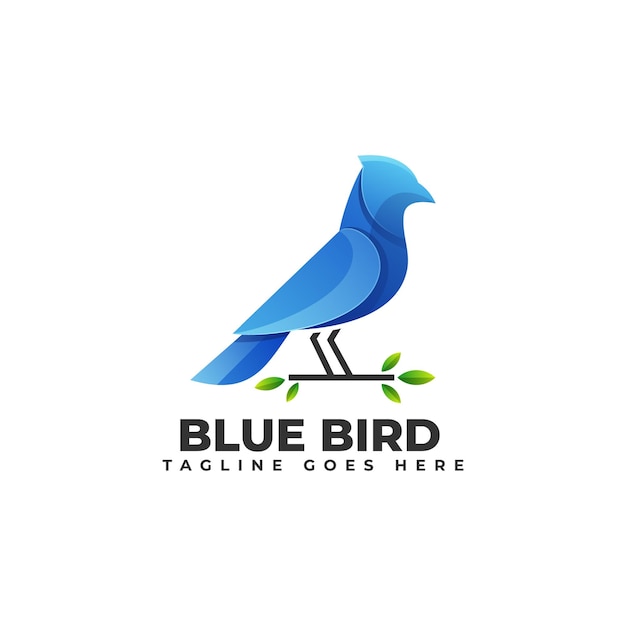 Diseño de logotipo de pájaro azul