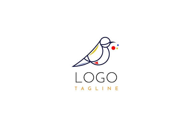 diseño de logotipo de pájaro con concepto mínimo