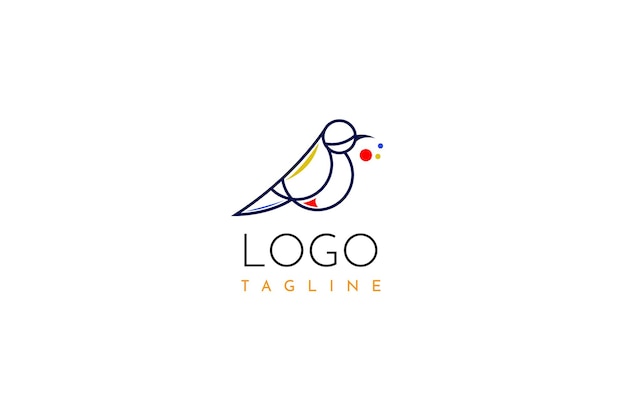 diseño de logotipo de pájaro con concepto mínimo