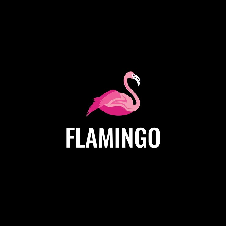 Diseño del logotipo del pájaro flamenco