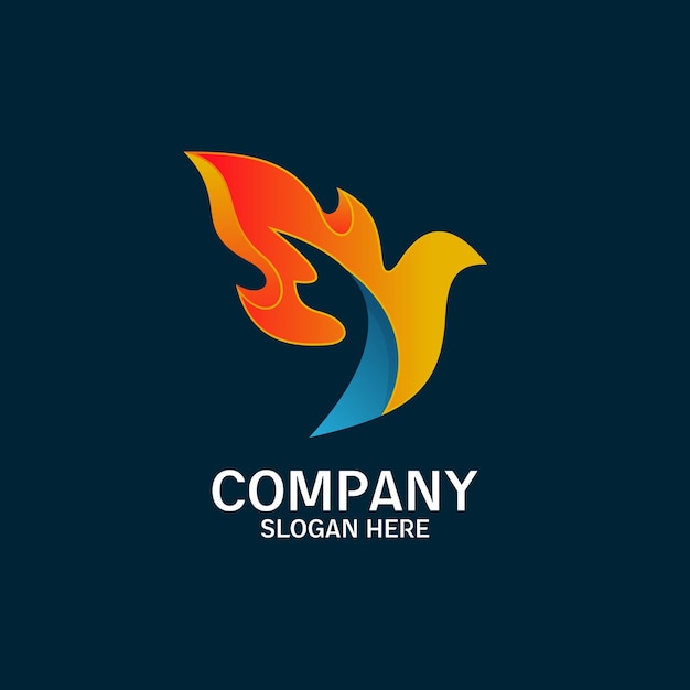 Diseño de logotipo de pájaro de fuego