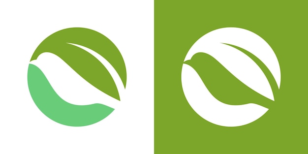 El diseño del logotipo de pájaro y hoja incluido en un círculo hace que el logotipo parezca abstracto
