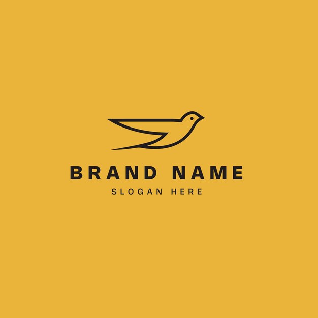 diseño de logotipo de pájaro ilustración de icono vectorial con tarjeta de visita moderna
