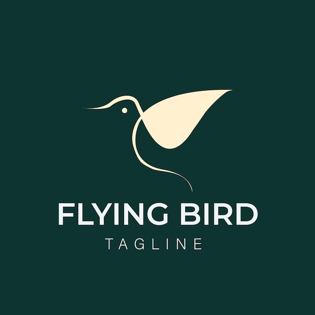 Diseño del logotipo del pájaro con silueta vectorial