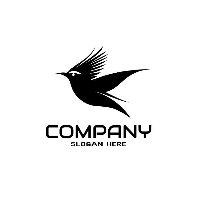 diseño del logotipo del pájaro Siluetas oscuras aisladas sobre fondo blanco
