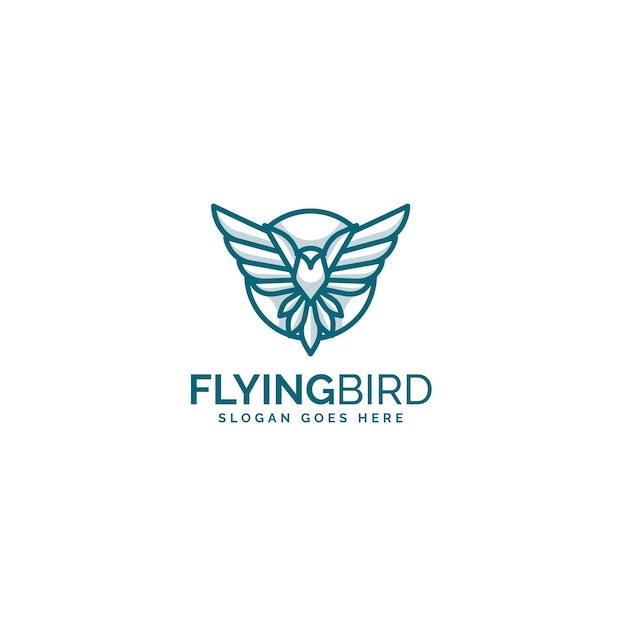 Diseño del logotipo del pájaro volador de la mascota