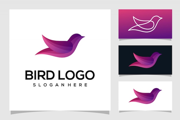 Diseño de logotipo de pájaro