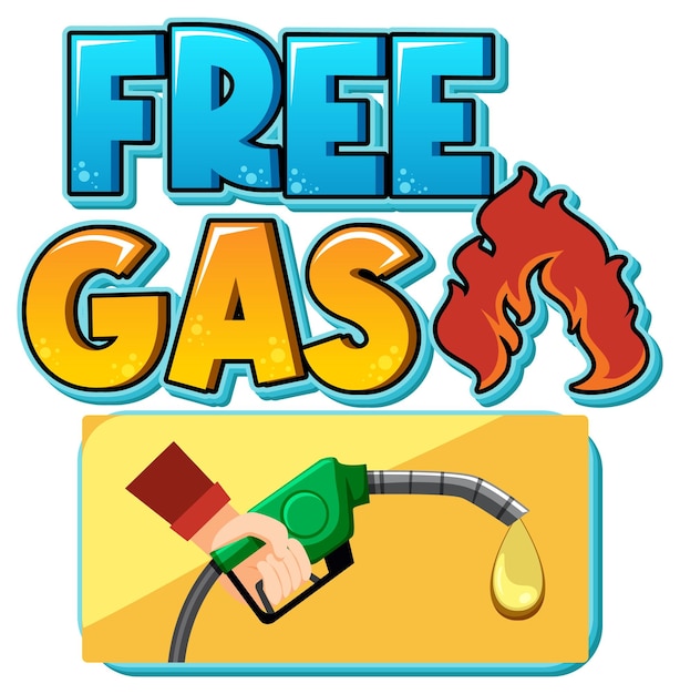 Diseño de logotipo de palabra de dibujos animados de gas gratis