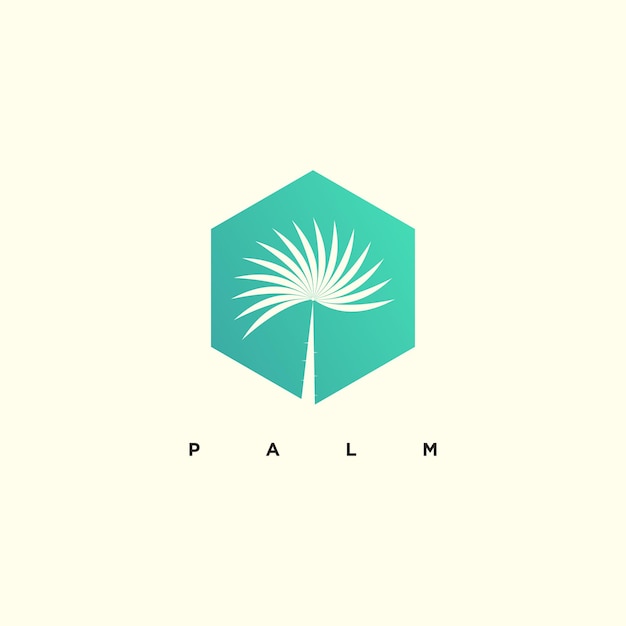 Diseño del logotipo de la palma con un concepto simple