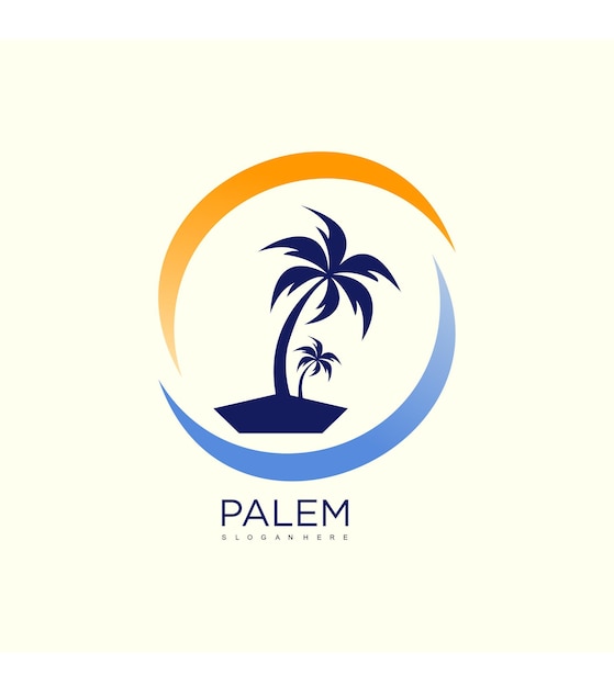 Diseño de logotipo de palma con concepto a todo color.