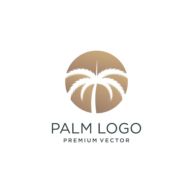 Diseño de logotipo de palmera con simple y creativo Vector Premium