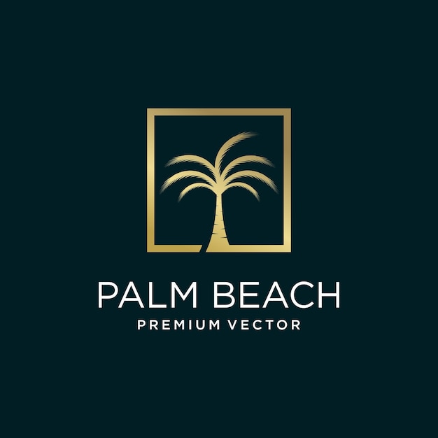 Vector diseño de logotipo de palmera con simple y creativo vector premium