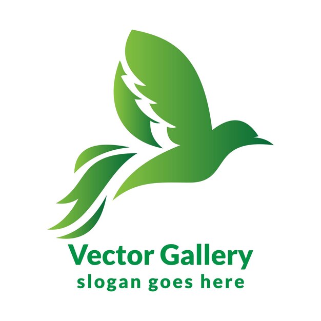 diseño de logotipo de paloma verde color de gradiente