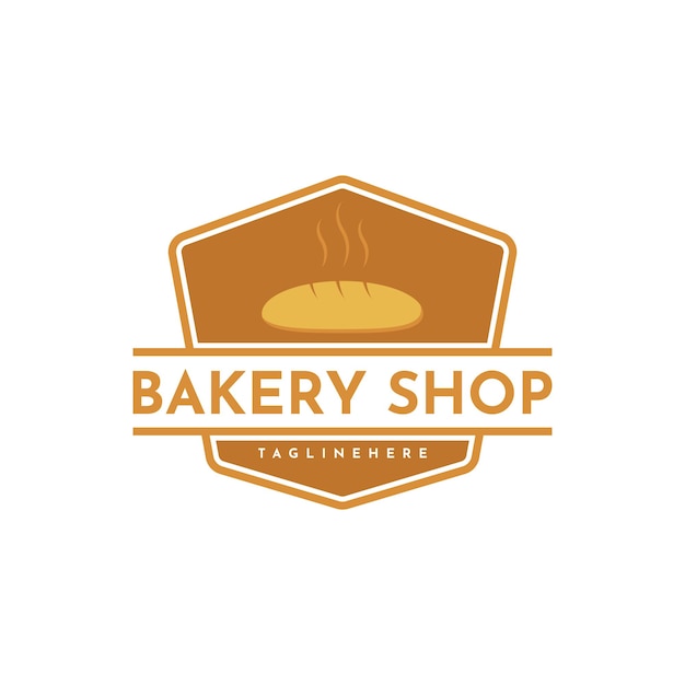Diseño de logotipo de pan de trigo de tienda de panadería retro vintage