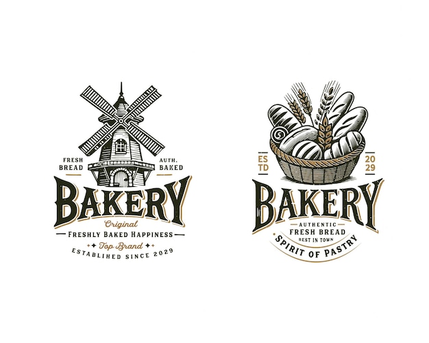 Diseño del logotipo de la panadería de pan vintage para una empresa de bebidas