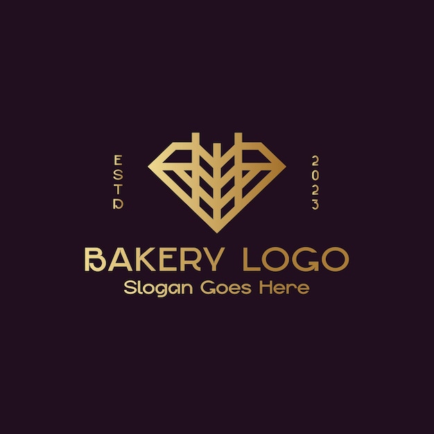 Diseño de logotipo de panadería Simply Diamond Wheat Premium