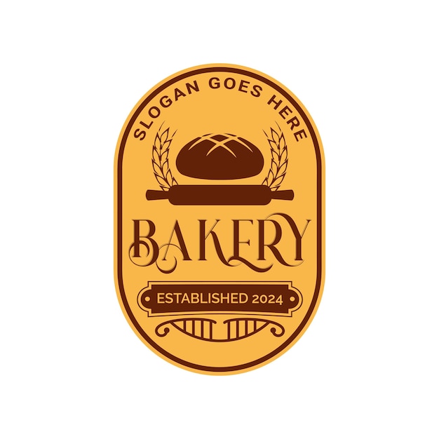 Diseño de logotipo de panadería vintage creativo dibujado a mano
