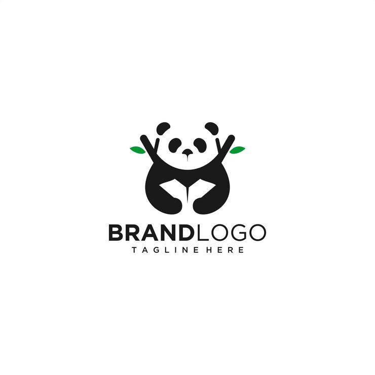 Vector diseño de logotipo de panda abstracto simple vector gratuito