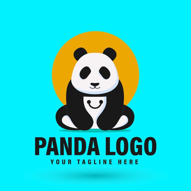 Vector diseño de logotipo de panda diseño de logotipo de panda minimalista moderno