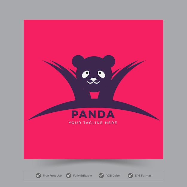 Vector diseño de logotipo de panda vectorial abstracto