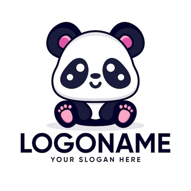 Vector diseño de logotipo de panda