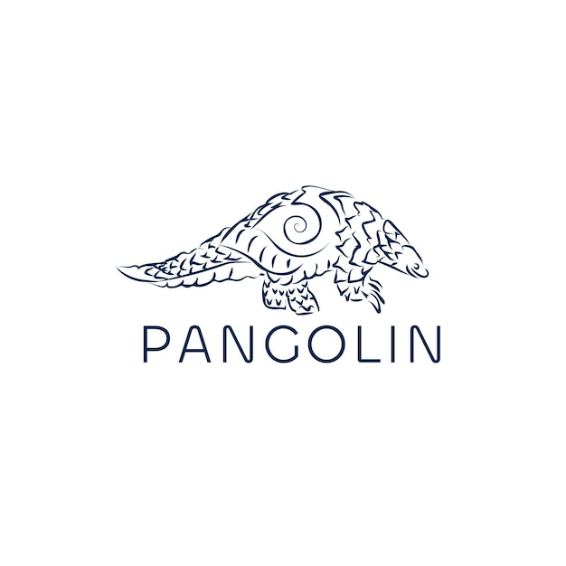 Diseño de logotipo de pangolín vector y plantilla de logotipo de pangolín animal