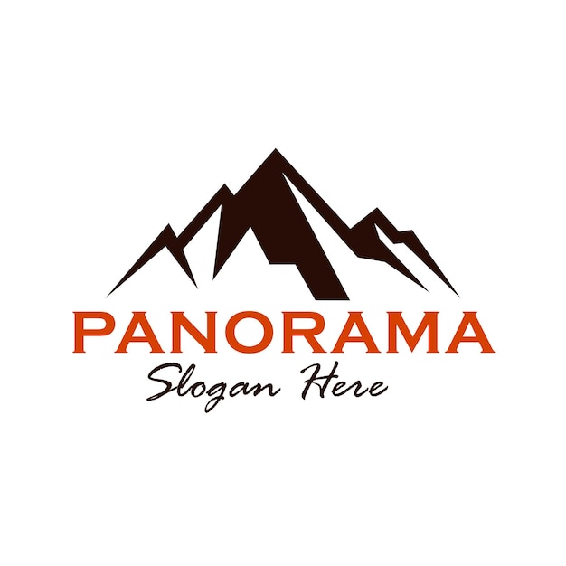 Diseño de logotipo de panorama de montaña