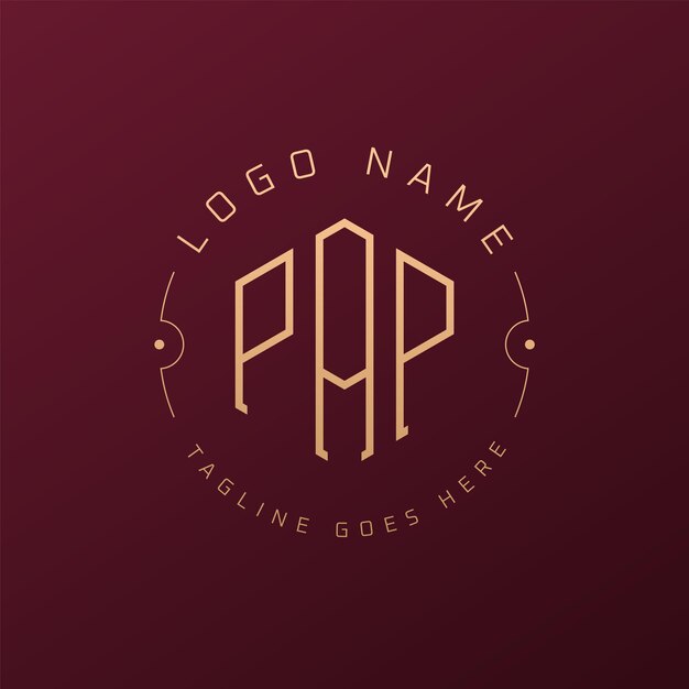 Diseño de logotipo PAP de lujo Letra elegante PAP Monograma Logotipo minimalista Poligono PAP Template de diseño de logotipo