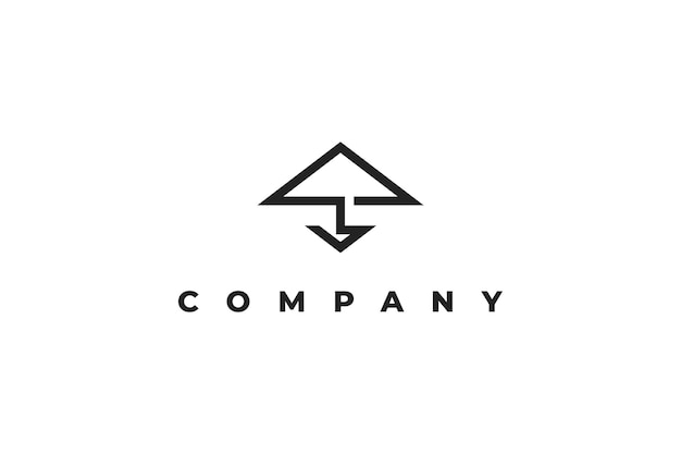 diseño del logotipo del paraguas y la línea de flecha