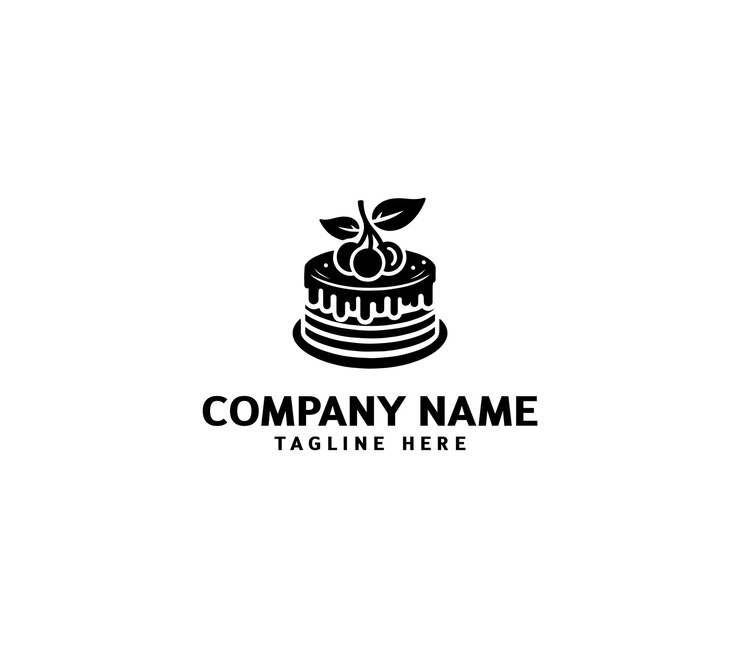 Diseño de logotipo de pastel abstract vectorial Logotipo de pastil de cumpleaños Logotipo de tortilla dulce Logotipo de panadería Logotipo de tienda de pasteles