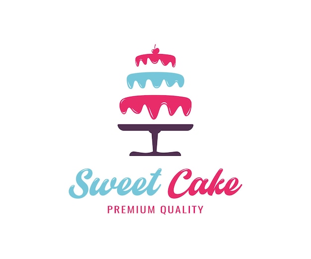 Diseño de logotipo de pastel creativo, plantilla de logotipo de pastel de fiesta de cumpleaños