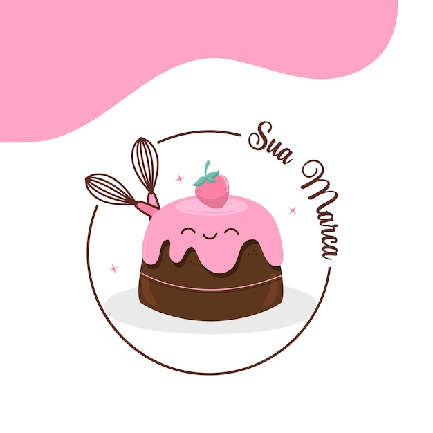 Diseño de logotipo de pastel Vector